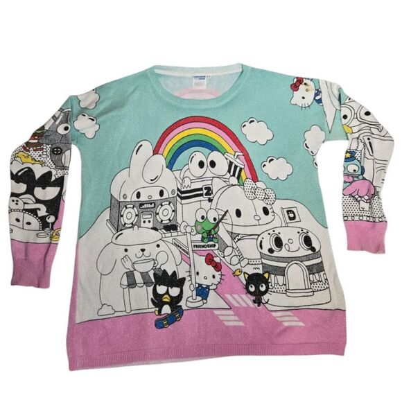 Hello Sanrio x JapanLA knit Hello Kitty metallic oversized sparkle sweater RARE - Picture 3 of 16